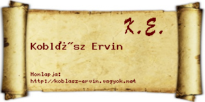 Koblász Ervin névjegykártya